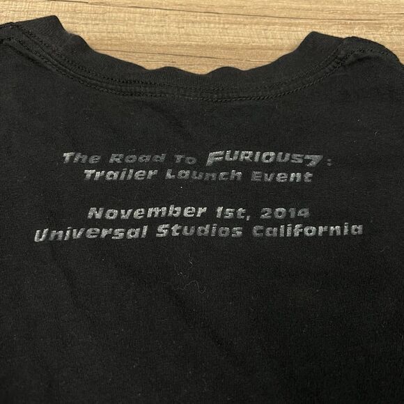Fast & Furious 7 Movie Trailer Promo T Shirt Double Sided Graphic Men’s Large - Picture 7 of 8